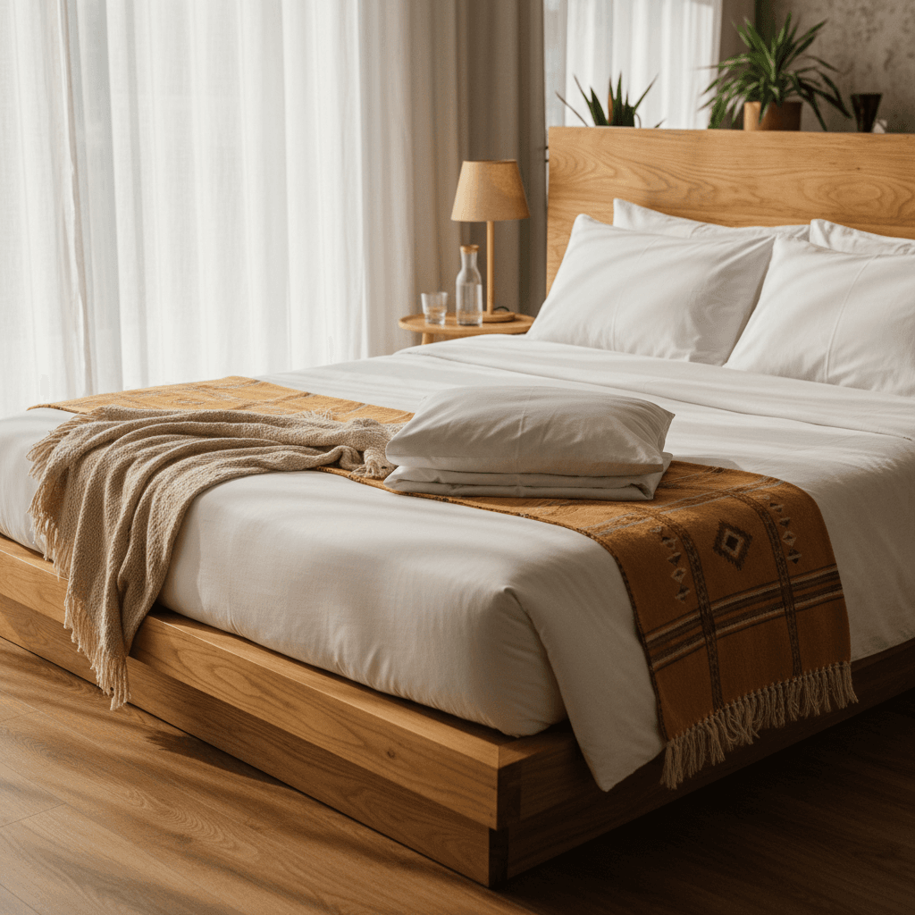 Freshly cleaned and prepared bedroom ready for guest arrival